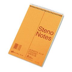 National Brand Standard Spiral Steno Book, Gregg Rule, 6 x 9, Green, 80 Sheets/Pad RED36746