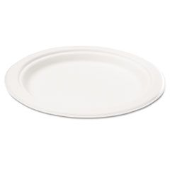 NatureHouse Bagasse 10" Plate, Round, White, 125/Pack SVAP005
