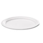NatureHouse Bagasse Oval Plate, 9" x 6-1/2", White, 125/Pack SVAP009