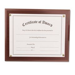 Nu-Dell Award-A-Plaque Document Holder, Acrylic/Plastic, 10-1/2 x 13, Mahogany NUD18813M