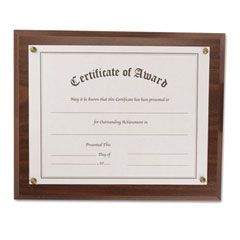 Nu-Dell Award-A-Plaque Document Holder, Acrylic/Plastic, 10-1/2 x 13, Walnut NUD18811M