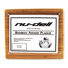 Nu-Dell Bamboo Certificate/Document Rounded Edge Frame, 8 1/2 x 11 Insert, Oak NUD18862M