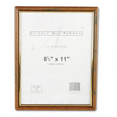 Nu-Dell EZ Mount Document Frame, Plastic, 8-1/2 x 11, Walnut NUD11890