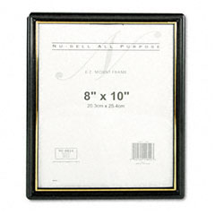 Nu-Dell EZ Mount Document Frame, Plastic, 8 x 10, Black NUD11800