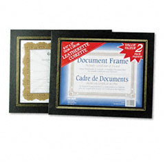 Nu-Dell Leatherette Document Frame, 8-1/2 x 11, Black, Pack of Two NUD21202