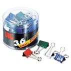 Officemate Binder Clips, Metal, 3/4", Assorted Colors, 36/Pack OIC31028