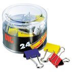 Officemate Binder Clips, Metal, Assorted Colors, 24/Pack OIC31029