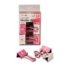 Officemate Breast Cancer Awareness Medium Easy Grip Binder Clips, Pink/White, 12 OIC08905