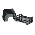 Officemate Incline Sorter, 2 Trays, 5-Compartments, Plastic, 9.12w x 13.5d x 14h, Black OIC22112