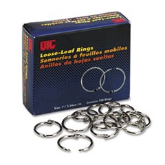 Officemate Officemate Book Rings, 1", 100/Box OIC99701