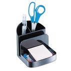 Officemate Recycled Desktop Supplies Organizer, 5 compartments, 5 3/8 x 6 3/4 x 5, Black OIC26022