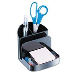 Officemate Recycled Desktop Supplies Organizer, 5 compartments, 5 3/8 x 6 3/4 x 5, Black OIC26022