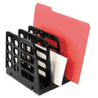 Officemate Recycled Expandable Sorter, 3-Compartment, Plastic, 8 x 8 x 7 1/4, Black OIC21242