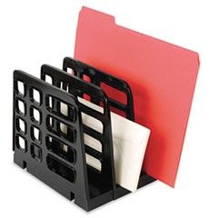 Officemate Recycled Expandable Sorter, 3-Compartment, Plastic, 8 x 8 x 7 1/4, Black OIC21242