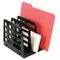 Officemate Recycled Expandable Sorter, 3-Compartment, Plastic, 8 x 8 x 7 1/4, Black OIC21242