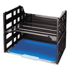 Officemate Recycled High Rise Desk Tray, 13 1/4 x 9 x 10 1/4, Letter, Black, 2/PK OIC26056