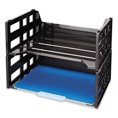 Officemate Recycled High Rise Desk Tray, 13 1/4 x 9 x 10 1/4, Letter, Black, 2/PK OIC26056