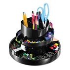 Officemate Recycled Rotary Organizer, 16 compartments, 10 1/4 x 6 3/4, Black OIC26255