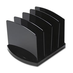 Officemate Standard Sorter, 4-Compartments, Plastic, 9.5w x 7.5d x 6.75h, Black OIC22322