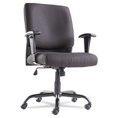 OIF Big & Tall Mid-Back Swivel/Tilt Chair, Fabric, Black OIFBT4510