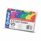 Oxford Card Guides, Alpha, 1/5 Tab, Polypropylene, 3 x 5, 25/Set ESS73153