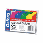 Oxford Card Guides, Alpha, 1/5 Tab, Polypropylene, 4 x 6, 25/Set ESS73154