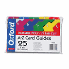 Oxford Card Guides, Alpha, 1/5 Tab, Polypropylene, 5 x 8, 25/Set ESS73155