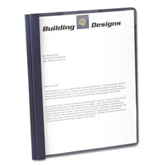 Oxford Clear Front Report Cover, Tang Clip, Letter, 1/2" Capacity, Dark Blue, 25/Box ESS55838