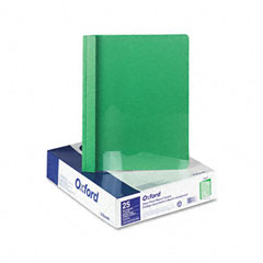 Oxford Clear Front Report Cover, Tang Clip, Letter, 1/2" Capacity, Green, 25/Box ESS55807