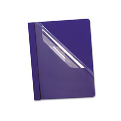 Oxford Coated Paper Cover, Tang Clip, Letter, 1/2" Capacity, Clear/Blue, 25/Box ESS58802