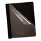 Oxford Coated Paper Report Cover, Tang Clip, Letter, 1/2" Capacity, Clear/Black, 25/BX ESS58806