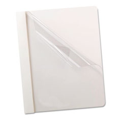 Oxford Coated Paper Report Cover, Tang Clip, Letter, 1/2" Capacity, Clear/White, 25/Box ESS58804