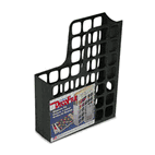 Oxford DecoFile Plastic Magazine File, 3 x 9 1/2 x 12 1/2, Black ESS24466