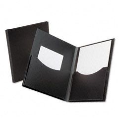 Oxford Double Stuff Gusseted 2-Pocket Polypropylene Folder, 200-Sheet Capacity Black ESS57454
