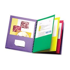 Oxford Elegant Stripe Eight-Pocket Organizer, Embossed Leather Grain, Assorted Colors ESS99656