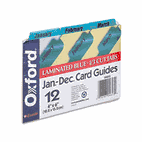 Oxford Laminated Index Card Guides, Monthly, 1/3 Tab, Manila, 4 x 6, 12/Set ESS04613