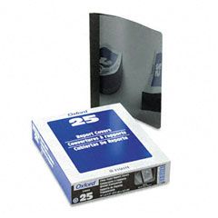 Oxford Linen Finish Report Cover, Tang Clip, Letter, 1/2" Capacity, Black, 25/Box ESS53306