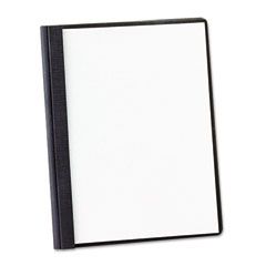 Oxford Linen Finish Report Cover, Tang Clip, Letter, 1/2" Capacity, Clear/Black, 5/Pack ESS50406
