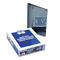 Oxford Linen Paper Report Cover, Tang Clip, Letter, 1/2" Capacity, Clear/Navy, 25/Box ESS53343