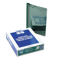 Oxford Linen Report Cover, Tang Clip, Letter, 1/2" Capacity, Clear/Green, 25/Box ESS53342