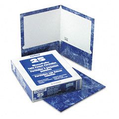 Oxford Marble Laminated Portfolio, High Gloss, Laminated Paper, Navy ESS51643