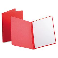 Oxford Paper Report Cover, Tang Clip, Letter, 1/2" Capacity, Red, 25/Box ESS52511
