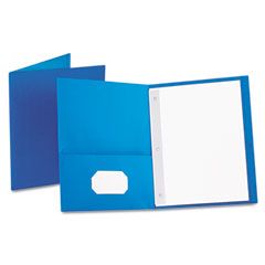Oxford Paper Twin-Pocket Portfolio, Tang Fasteners, Letter, 1/2" Capacity, Blue, 25/Box ESS57701
