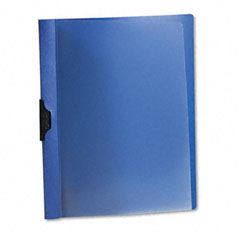 Oxford Polypropylene No-Punch Report Cover, Letter, Clip Holds 30 Pages, Clear/Blue ESS52002