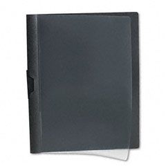 Oxford Polypropylene No-Punch Report Cover, Letter, Holds 30 Pages, Clear/Black ESS52006
