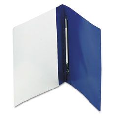 Oxford PressLock Report Cover, Prong Clip, Letter, 1/2" Capacity, Clear/Blue, 25/Box ESS52702