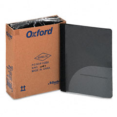 Oxford Report Cover, Pocket/CD Slot, Tang Clip, Letter, 1/2" Capacity, Onyx, 25/Box ESS57727