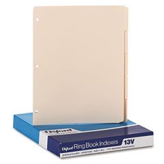 Oxford Three-Hole Punched Index for Binder, 1/5 Cut, 5-Tab, Manila, 100/Box ESS13V