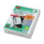 Oxford Top-Load Poly/Vinyl Sheet Protectors, Archival Wt, Letter, Clear, 200/Box ESS07290
