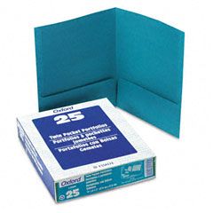 Oxford Twin-Pocket Linen Paper Portfolio, Teal ESS53442